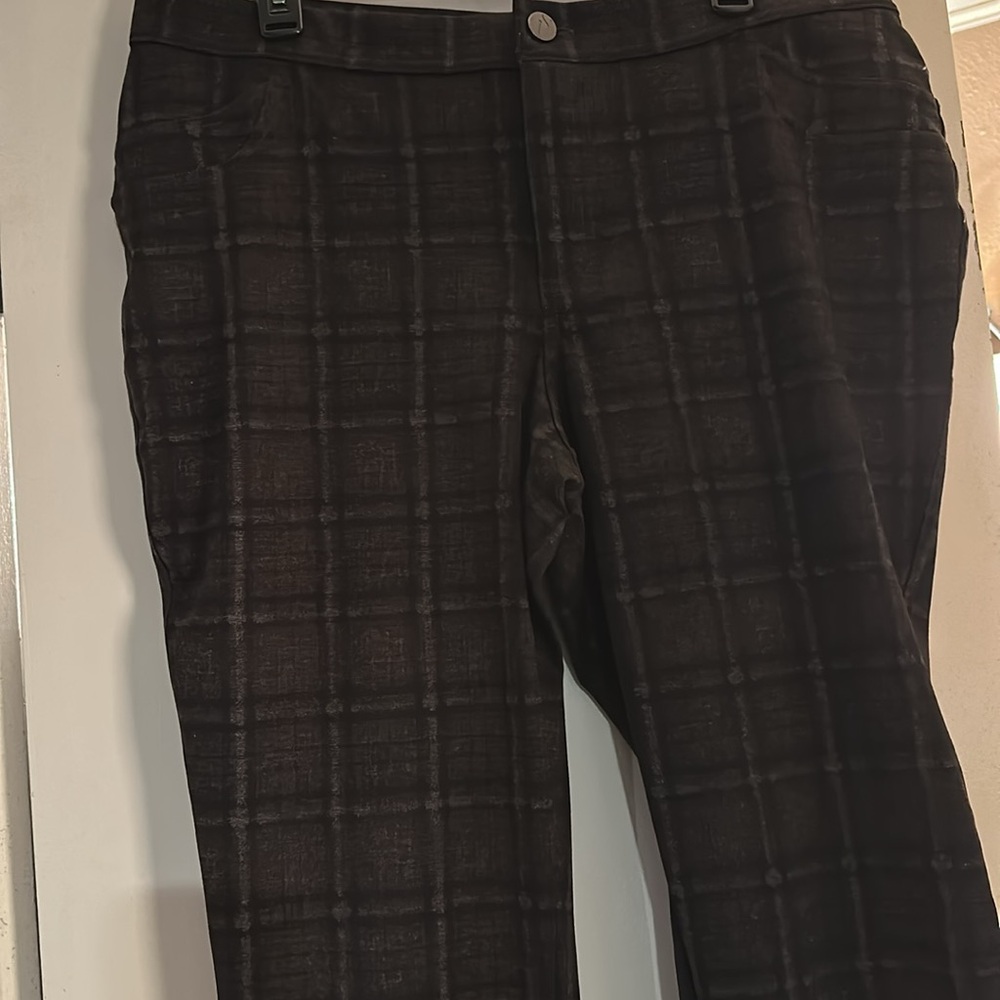 Plum/brown square pattern  long pants